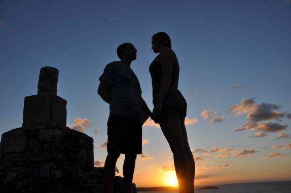 Pôr-do-sol no alto do forte Louis, em Marigot - St. Martin (Caribe)